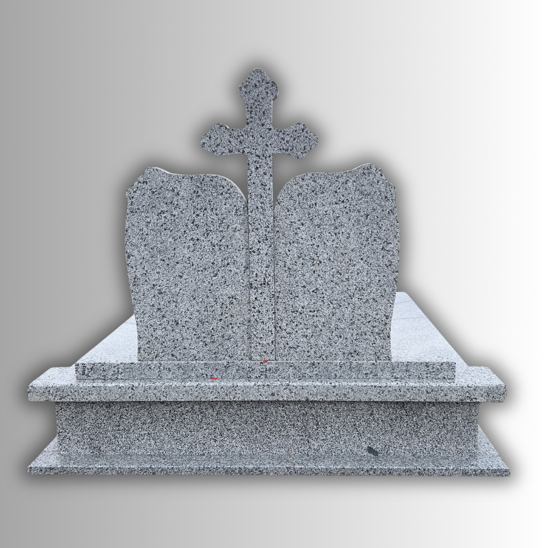 Monument Funerar Dublu - Granit Halayeb - 138x125x8cm - Model Trifoi - Image 2